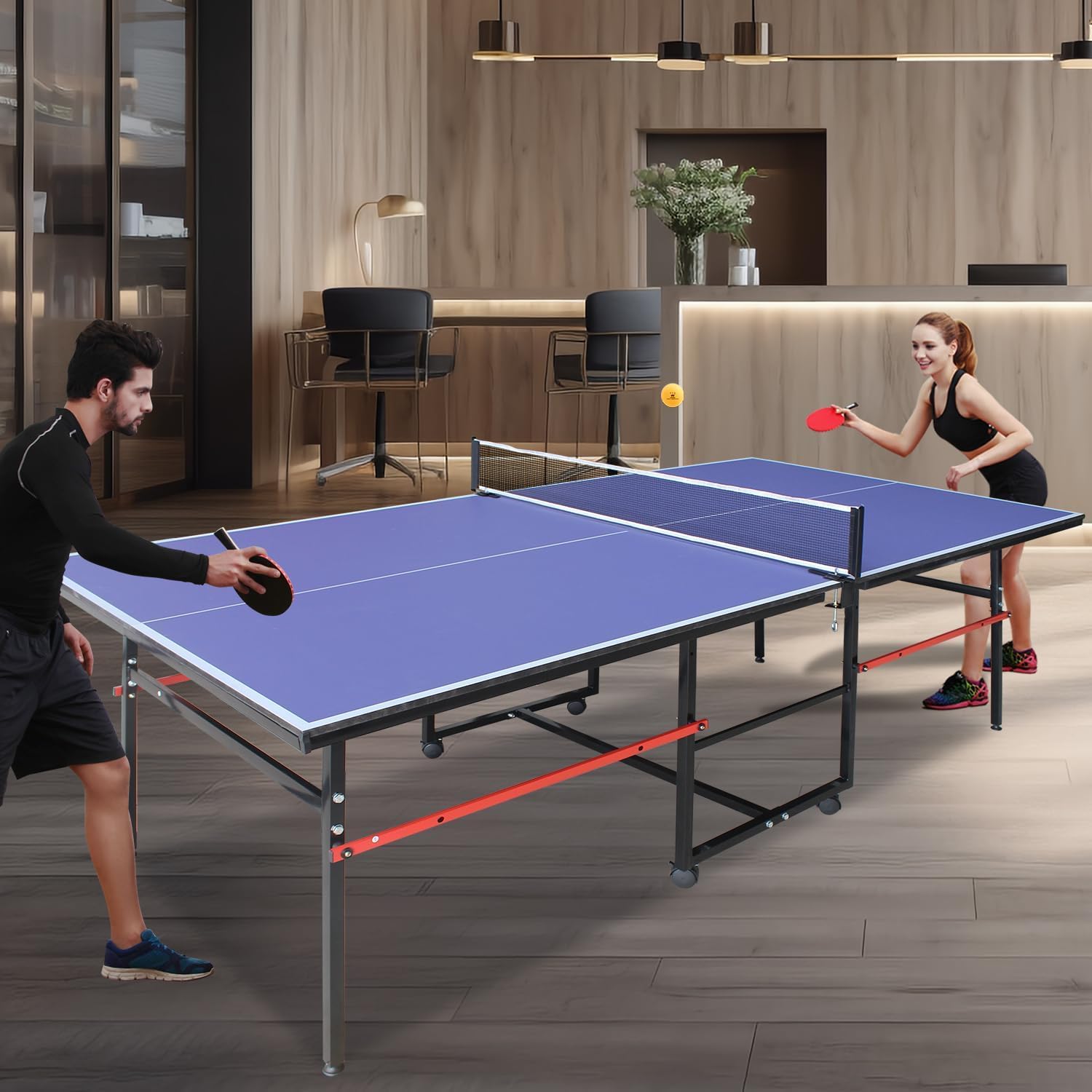 Mesa de ping pong portátil de  - Ping Pong Ball Set reseña y precio